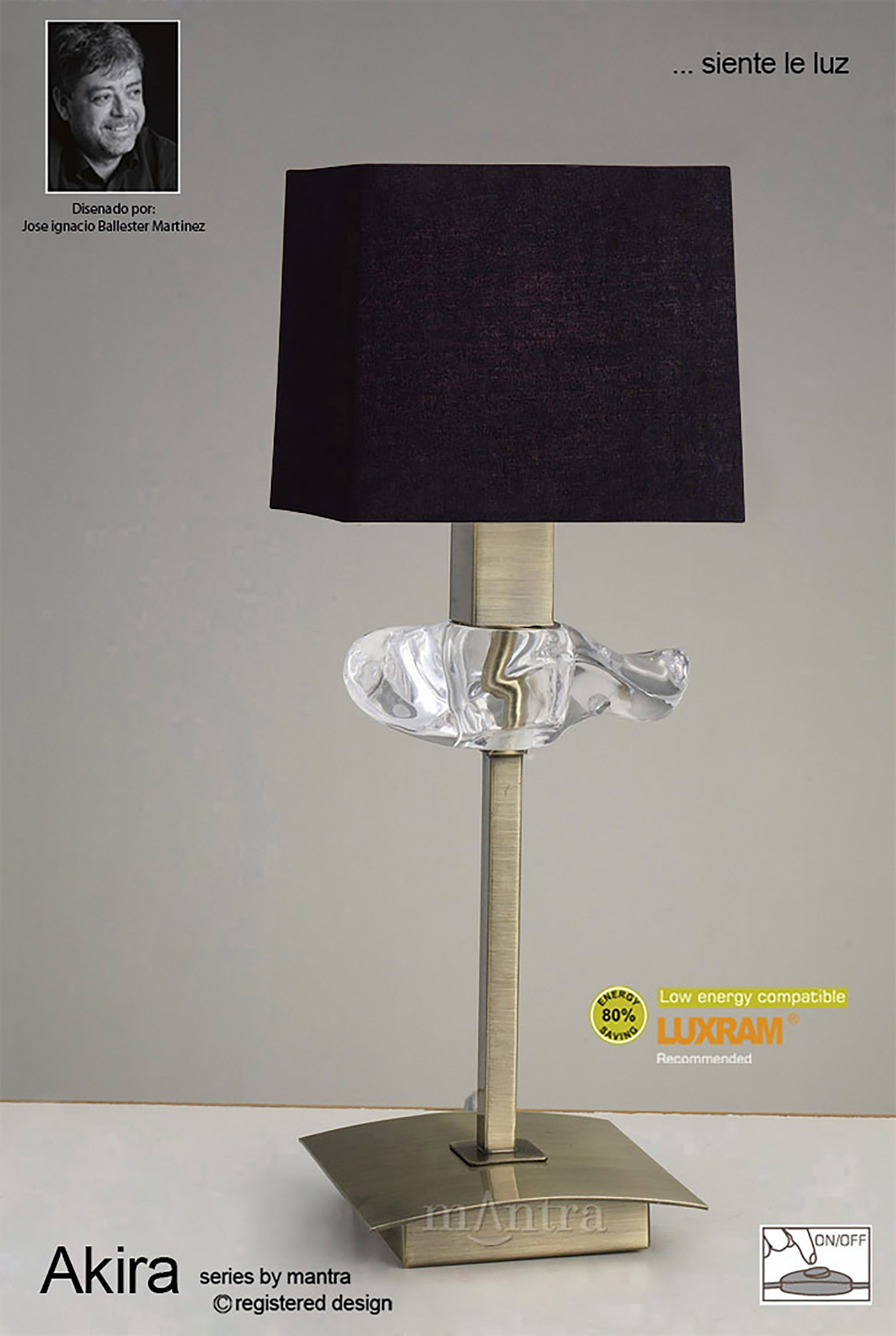 Akira Antique Brass-Black Table Lamps Mantra Shaded Table Lamps